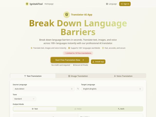 Translator AI App preview